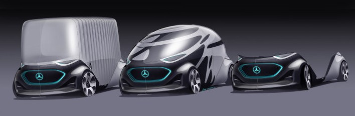 Der Vision Urbanetic eignet sich für den Personen- und für den Gütertransport. (Foto: Mercedes-Benz)